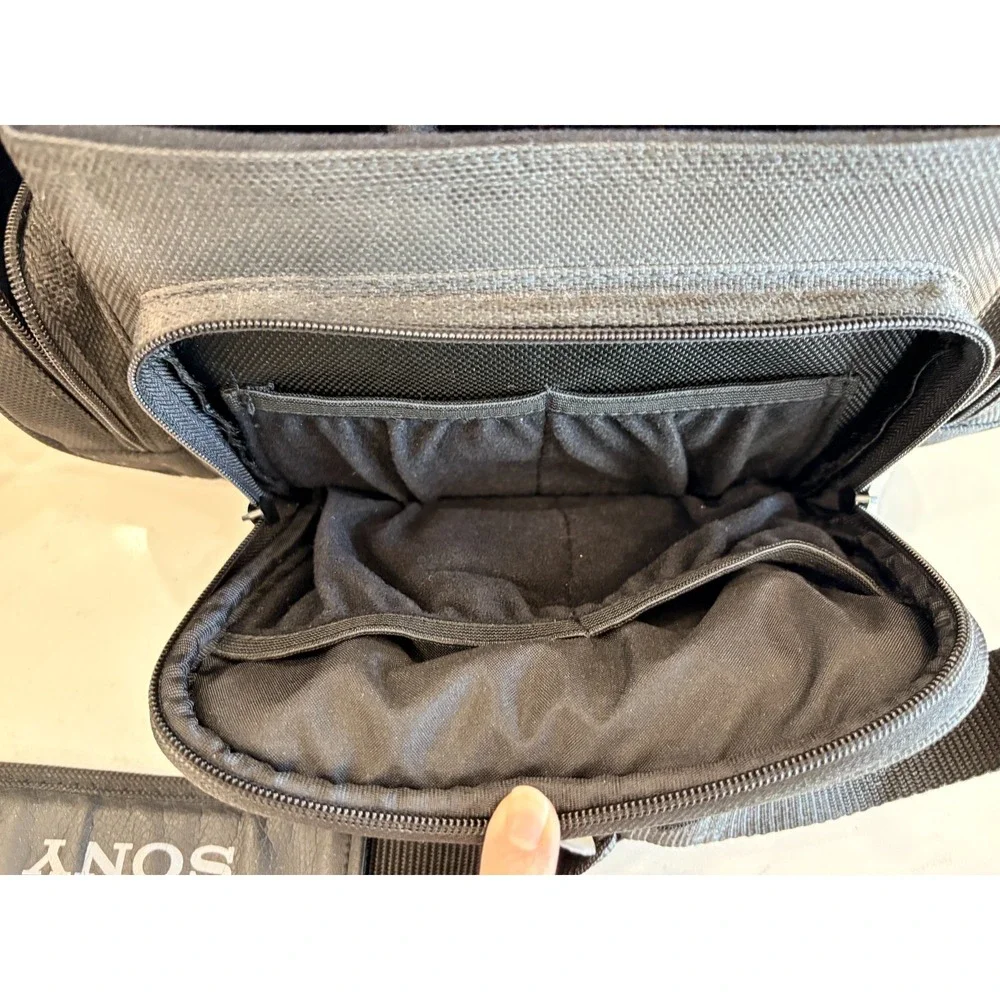 Sony DSLR or Camcorder Black Padded Camera Bag Case Pockets w/ Shoulder Strap